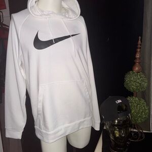 Nike Men's White and Black Hoodie